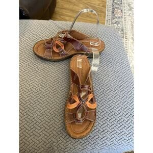 Josef Seibel Leather Open Toe Slides Sandal Comfort Shoes Womens EU 41 Slip-On